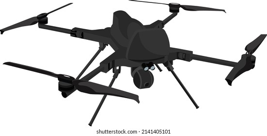 Dron Hubschrauber mit Kamera. Quadcopter-isolierter Vektor 