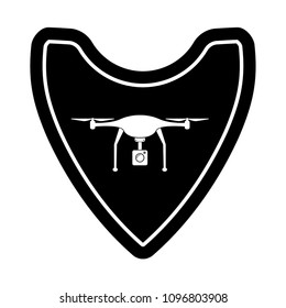 dron icon and shield. Vector illustration