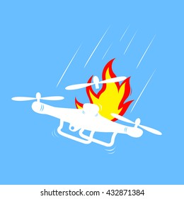 Drone accidents.Vector illustration