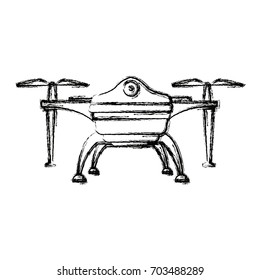 drone with action camera device front view