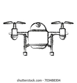 drone with action camera device front view