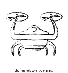 drone with action camera device front view