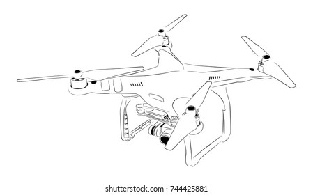 drone with action camera,vector illustration.