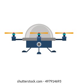 drone advanced with cabin and three airscrew