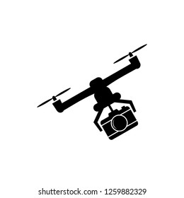 Drone aerial camera icon logo vector
