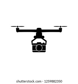 Drone aerial camera icon logo vector