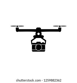 Drone aerial camera icon logo vector