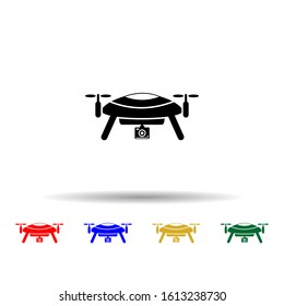 Drone, aerial imaging multi color style icon. Simple glyph, flat vector of equipment photography icons for ui and ux, website or mobile application