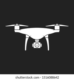 Drone, Aerial Photograph, Video, Flat Icon, Mobile Icon, Website Icon, Vector Icon Symbol Illustration Background