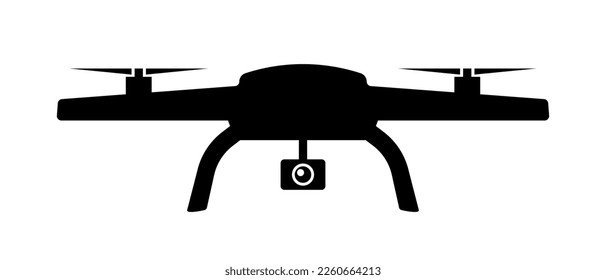 Drone aerial silhouette icon. Vector.