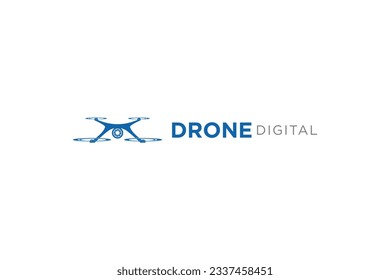 Drone aerial uav logo design quadcopter remote control icon symbol