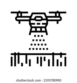 Drone Agriculture Farm Line Icon Vector Stock Vector (Royalty Free ...