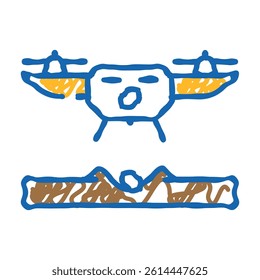 drone agriculture planting doodle icon sketch vector. drone agriculture planting sign. isolated symbol illustration