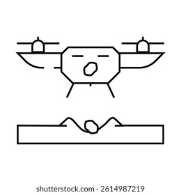 drone agriculture planting line icon vector. drone agriculture planting sign. isolated contour symbol black illustration
