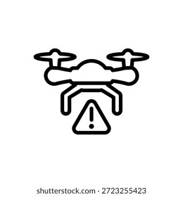 Icono de alerta de dron, Vector de línea