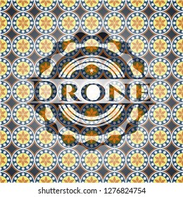 Drone arabic emblem. Arabesque decoration.