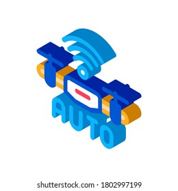 vector de icono de retorno automático de drone. señal de retorno automático de drones isométricos a casa. ilustración de símbolo aislado de color