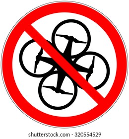 Drone ban symbol. No drone zone. Vector.