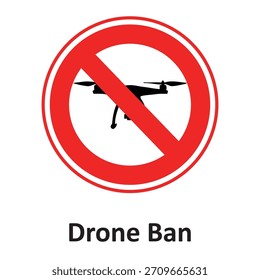 Icono de Vector de prohibición de drones que puede modificarse o editarse fácilmente

