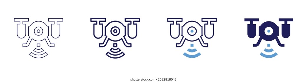 Drone beginner icon in 4 different styles. Thin Line, Line, Bold Line, Duotone. Duotone style. Editable stroke.