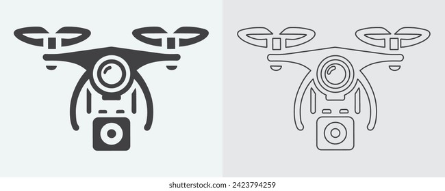 Drone black icon. drone icon symbol design drone icon or logo isolated sign symbol vector illustration black drone on white background vector art