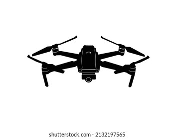 Silueta negra de drones alto vector