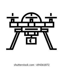Drone black & white outline icon