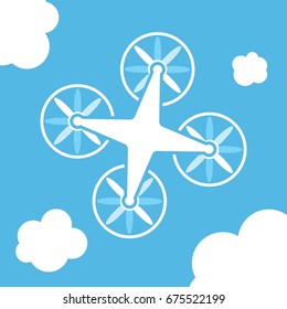 drone with blue sky with clouds as background