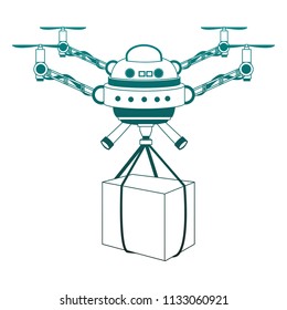 Drone with box blue lines