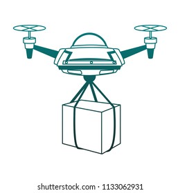 Drone with box blue lines
