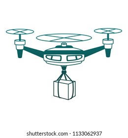 Drone with box blue lines