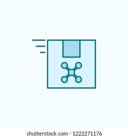 drone in a box  field outline icon on light background