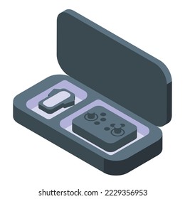 Drone box icon isometric vector. Aerial camera. Pilot photo