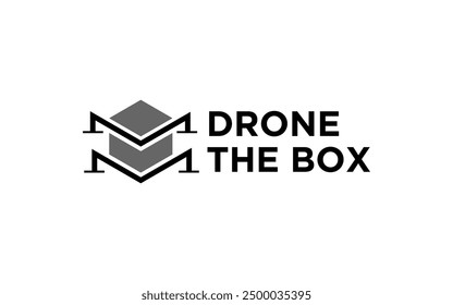 drone and box logo design symbol