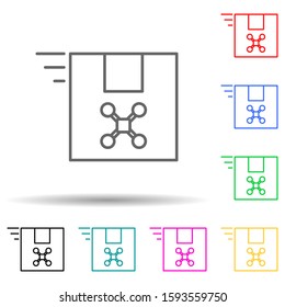 drone in a box multi color style icon. Simple thin line, outline vector of drones icons for ui and ux, website or mobile application
