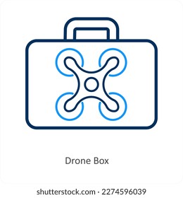 drone box and pin icon concept