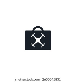 Drone porta ícone de logotipo ícone vetor plano design