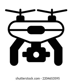 Cámara de drones Icono del vector de glifo negro que puede modificar o editar fácilmente

