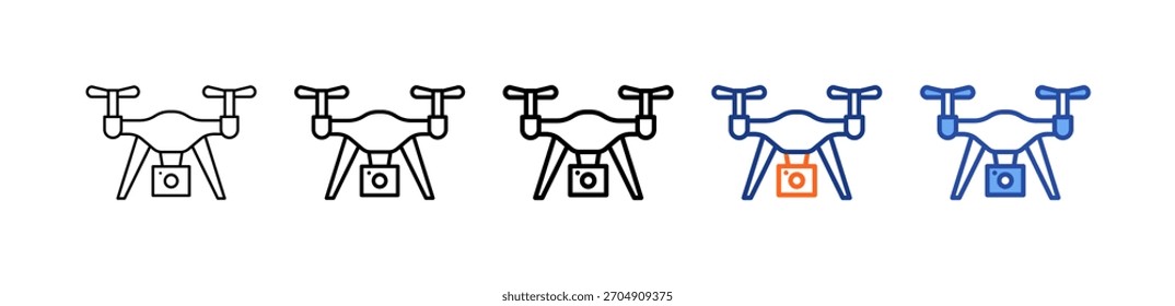 Drone Camera Different Set Vector Icon