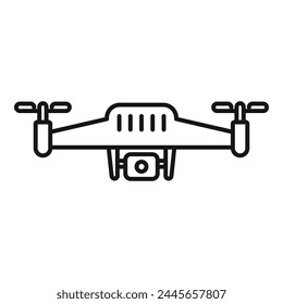 Drone camera filming icon outline vector. Aerial videography. Creative landscape