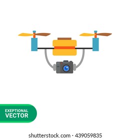 Drone camera flat icon