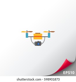 Drone camera flat icon