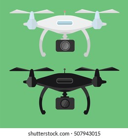 Drone with Camera in flat style