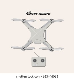 Drone camera. Flat style.
