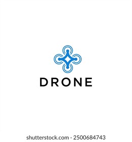 Drone camera flying logo for spray building agriculture or photographer video studio service