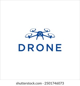 Drone camera flying logo for spray building agriculture or photographer video studio service	