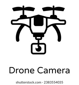 Drone camera a glyph style icon is visually perfect 