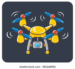 Drone with camera icon.