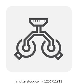 Drone camera icon 360 recording. Including gimbal, rotation control and stabilizer. Digital camera for recording video and take photo from aerial view. Also use to survey and surveillance. Vector icon