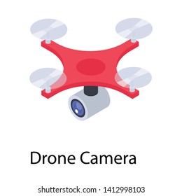 
Drone camera icon design, isometric vector 
